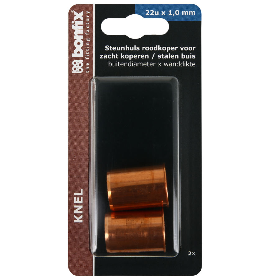 BONFIX Blister Roodkoperen steunhuls 22 mm 2 stuks