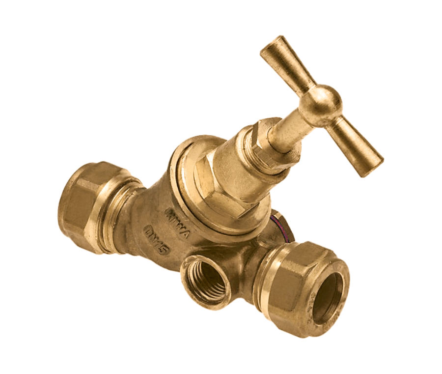 BONFIX Stopkraan 22 x 22 mm knel met aftap 1st.