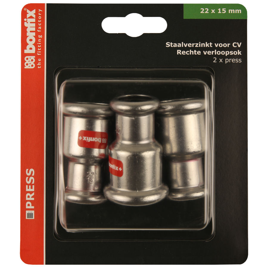 BONFIX Blister M-press C-staal rechte verl.kop. 22x15 mm 3st