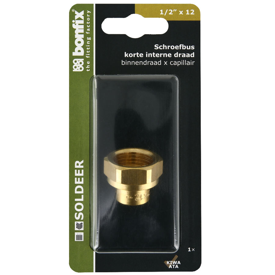 BONFIX Blister Cap schroefbus kort 1/2" x 12 mm