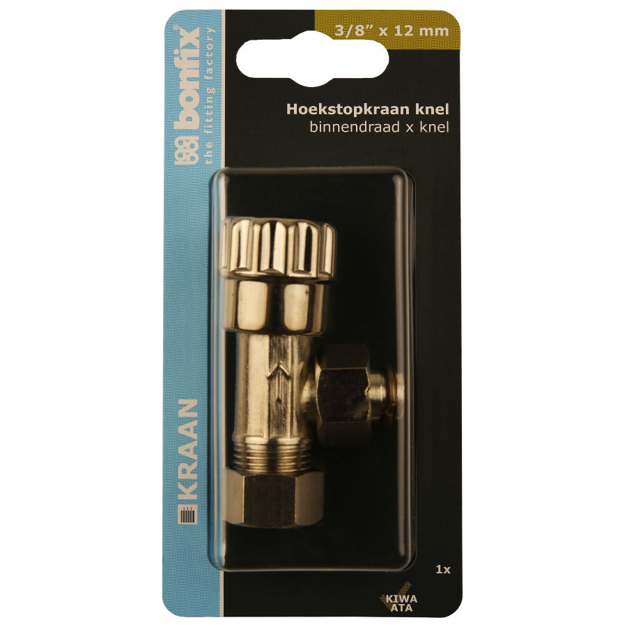 BONFIX Blister hoekstopkraan 3/ 8x 12 mm knel chroom