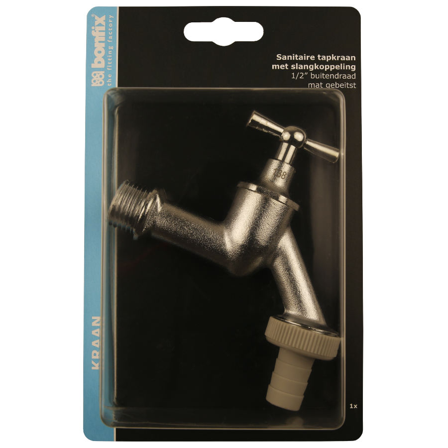 BONFIX Blister tapkraan 1/2 + Wartel mat-chr