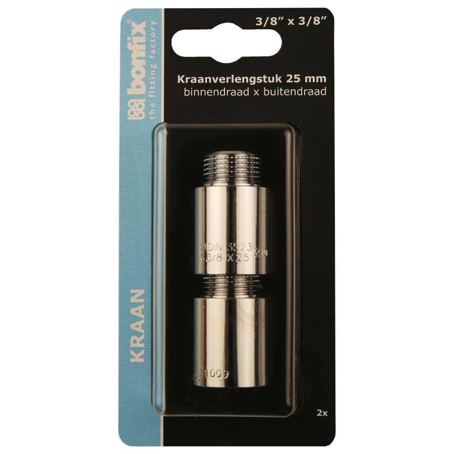 BONFIX Blister kraanverlengstuk 3/8bi x 3/8bu 25mm 2st