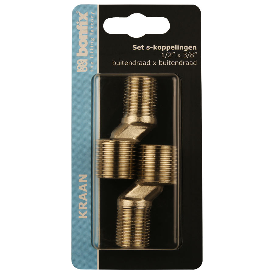 BONFIX Blister losse s-koppeling 1/2 x 3/8 2st