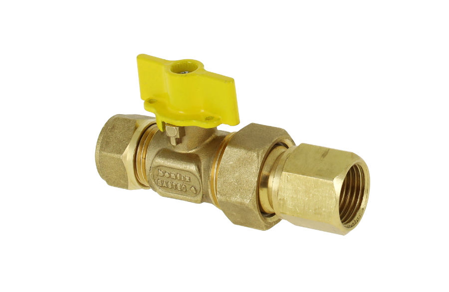 BONFIX messing gaskogelkr. 15 mm knel x 1/2" kop. bi.dr. 1st