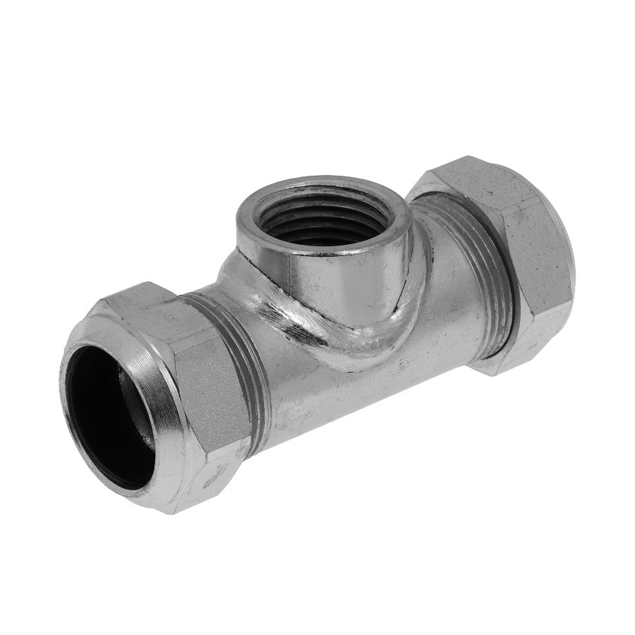 BONFIX knel T-stuk 22 x 1/2" bi.dr. x 22 mm staalverzinkt 1s