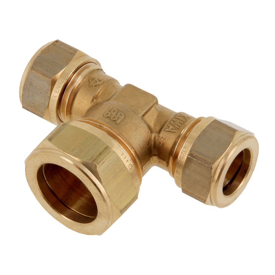 BONFIX knel messing verloop T-stuk 12 x 15 x 12 mm 1st