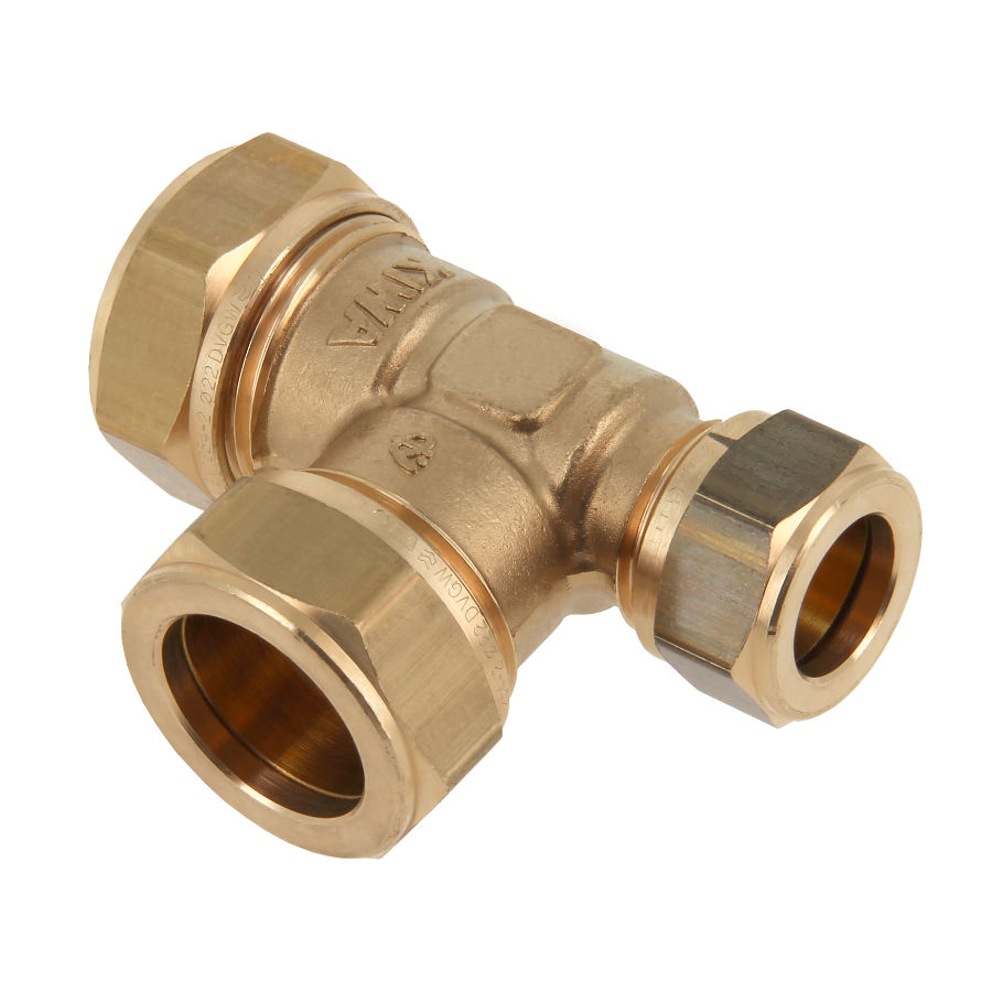 BONFIX knel messing verloop T-stuk 15 x 15 x 12 mm 1st