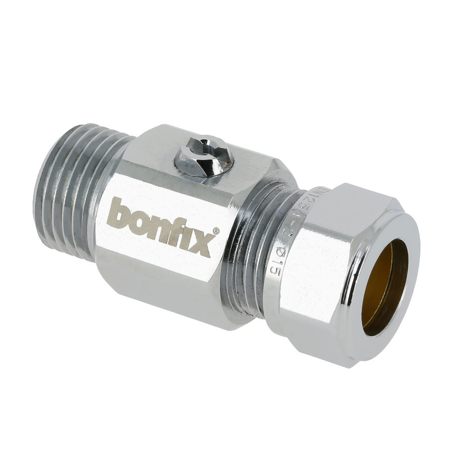 BONFIX kogelstopkraan recht 3/8" bu.dr. x 12 1st