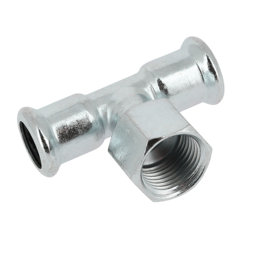 BONFIX M-press C-staal cv T-stuk 22 x 1/2"bi x 22 mm 1st