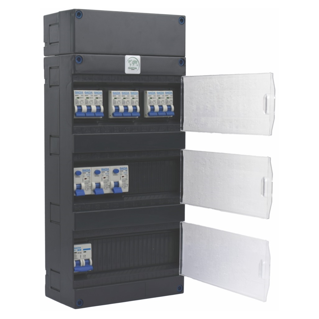 Gacia Europe 1F Groepenkast 9X B16A + 3X Als 2P 40A 30Ma + Hfds 2P