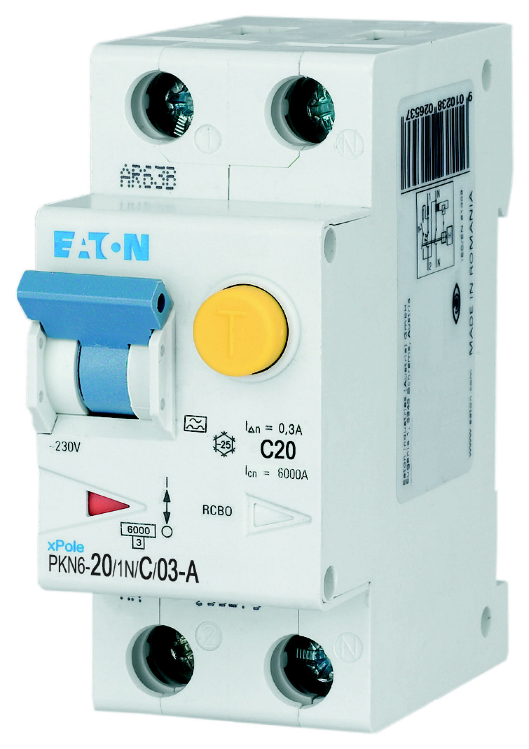 Eaton Aardlekautomaat C20A 1P+N 300Ma 6Ka