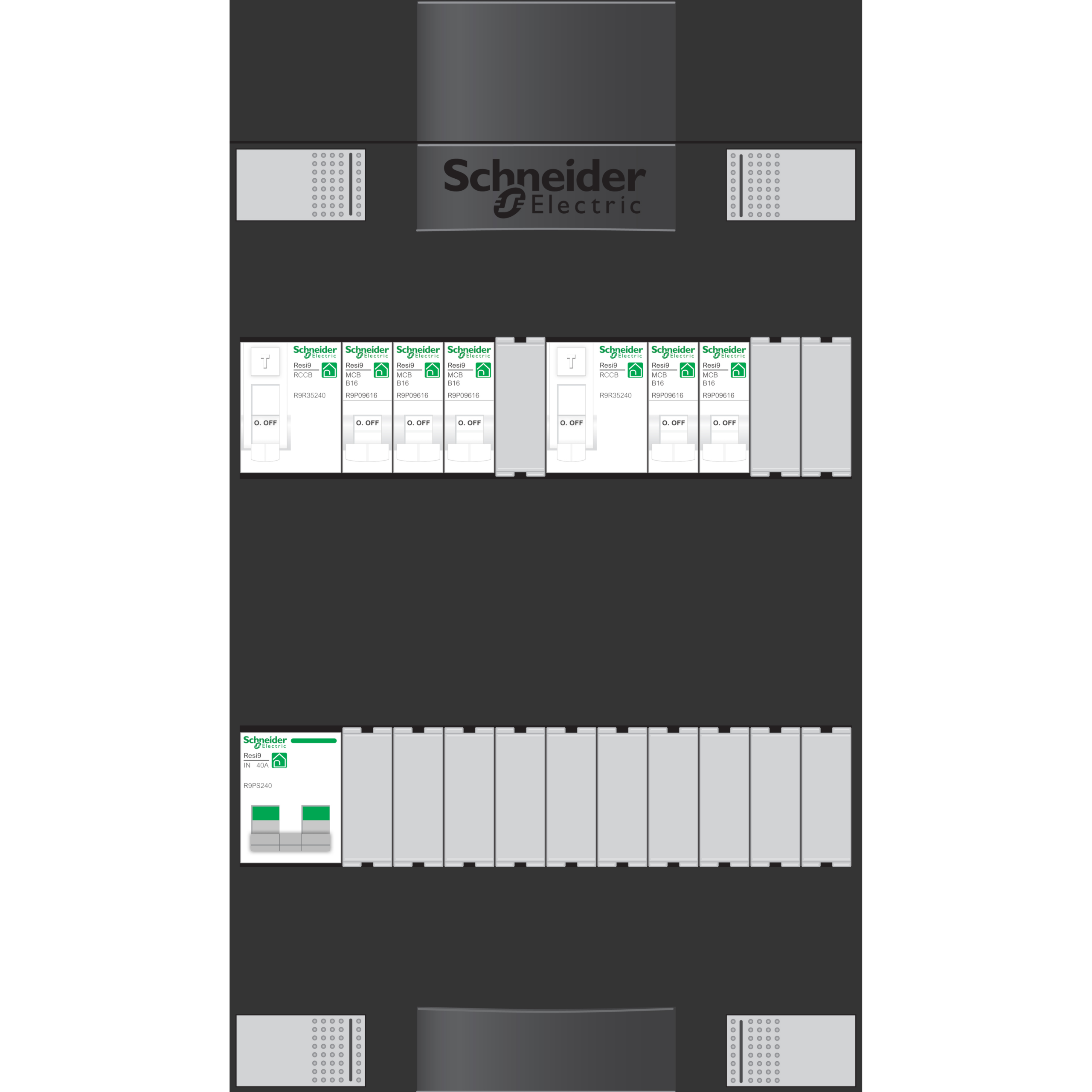 Schneider Electric Groepenkast 5Gr 1F 2Rij 2Als