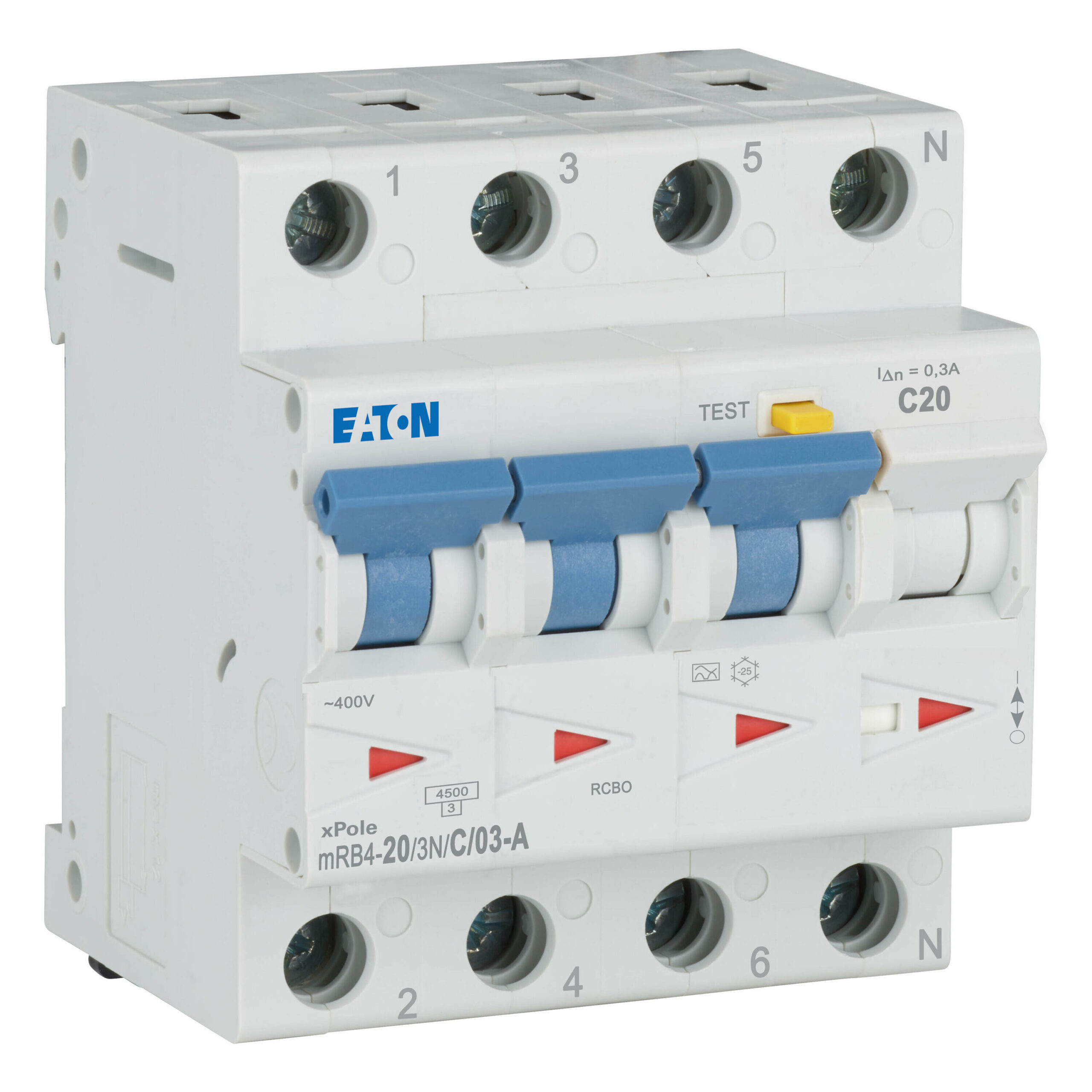 Eaton Aardlekautomaat C20A 3P+N 300Ma 4.5Ka - Afbeelding 3