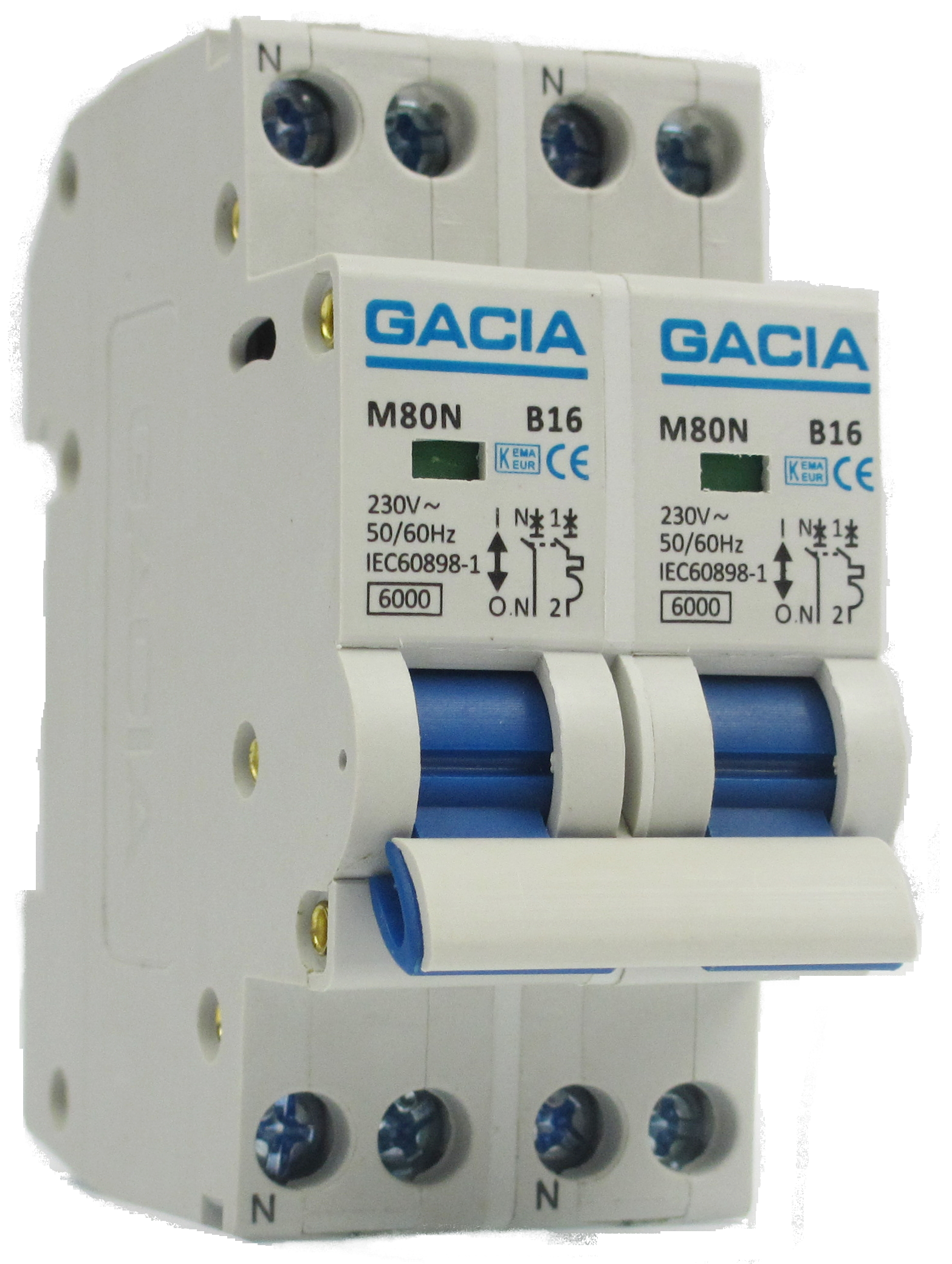 Gacia Europe Fornuisgroep 2X B16A 2X1 P+N 6Ka - Afbeelding 2