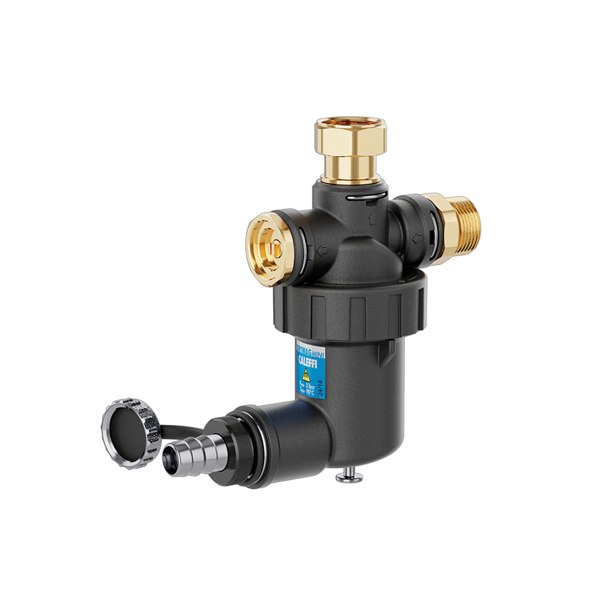 Caleffi Dirtmagmini® - Kunststof Vuilfilter Met Magneet Voor Installatie Onder