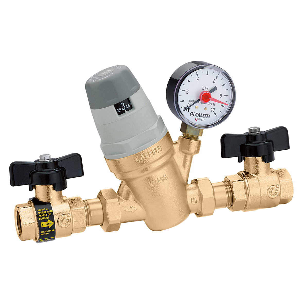 Caleffi Vulcombinatie Grote Debieten 1/2" + Manometer