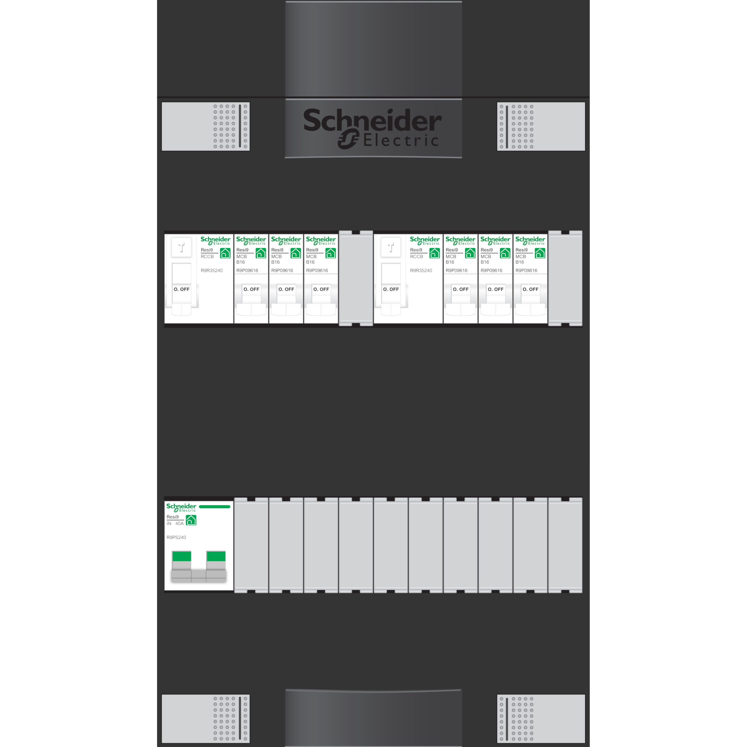 Schneider Electric Groepenkast 6Gr 1F 2Rij 2Als