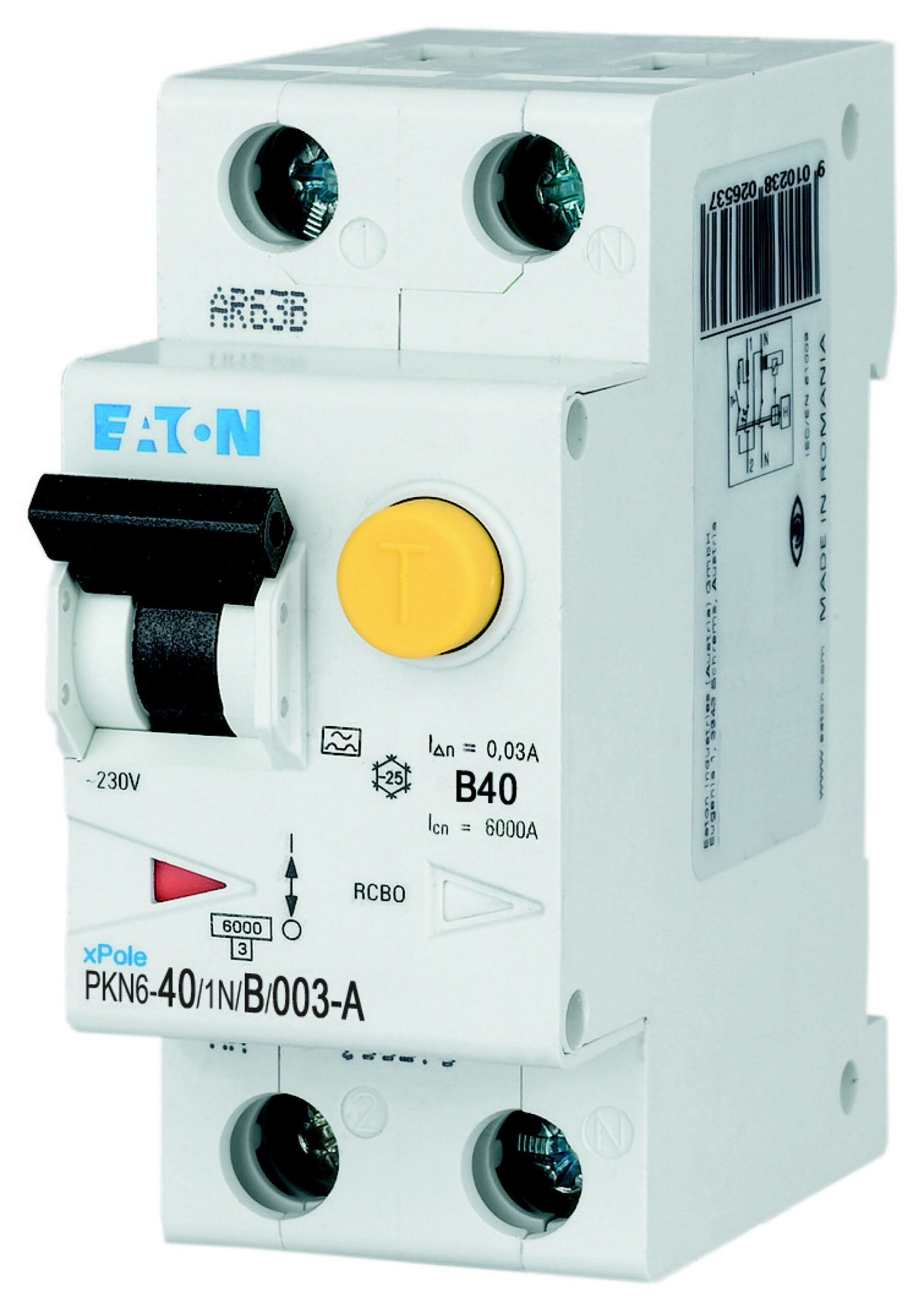 Eaton Aardlekautomaat B40A 1P+N 30Ma 6Ka