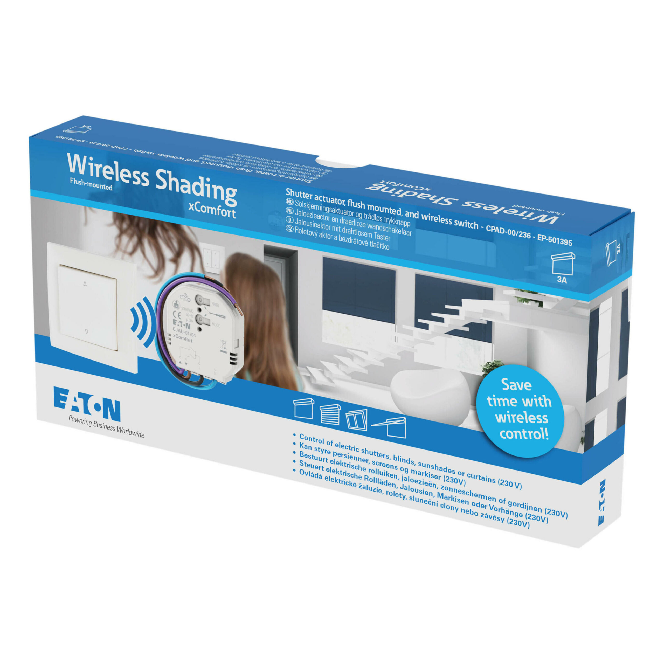 Eaton Jalouzieactor En Draadloze Wandschakelaar Set Wit