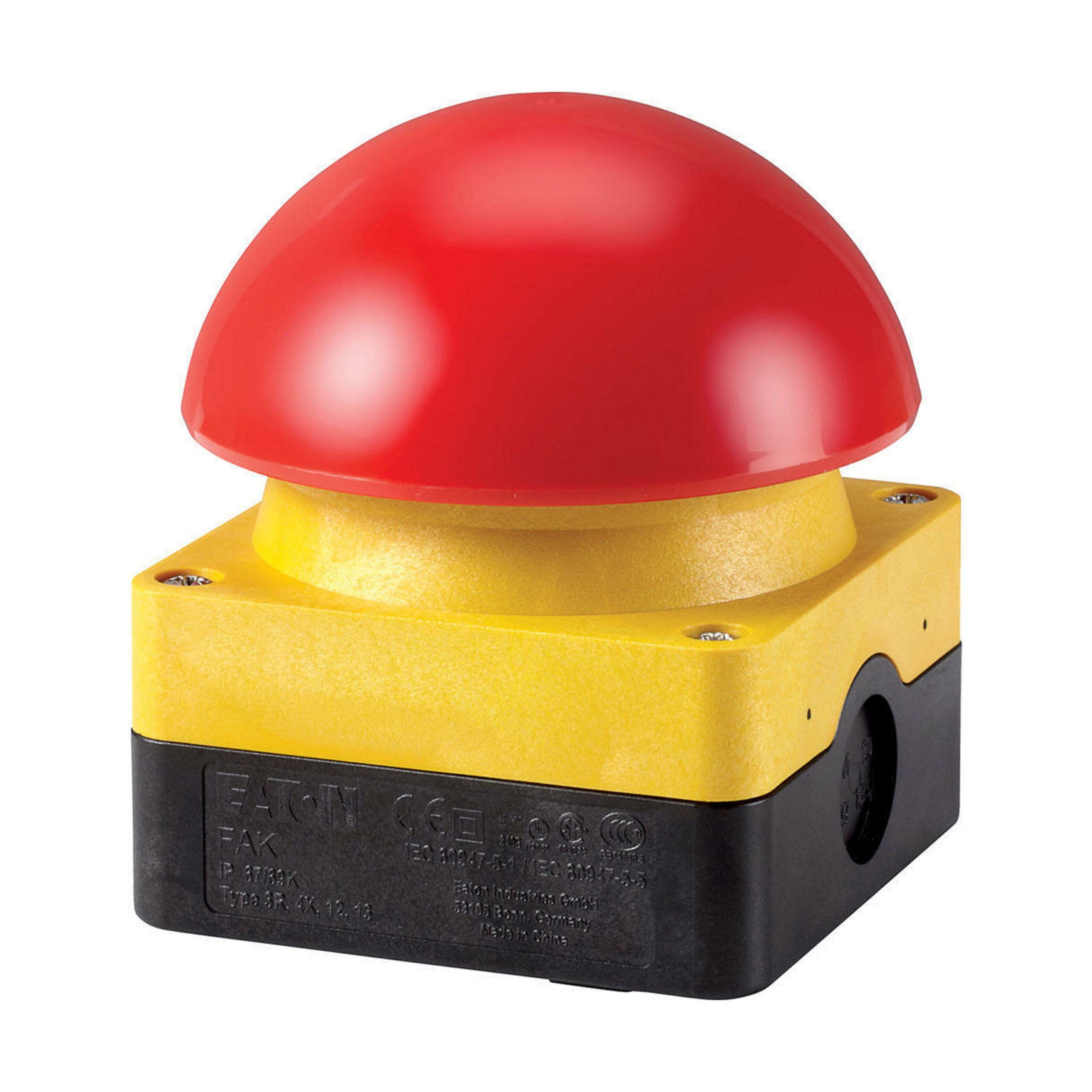 Eaton Fak-R/V/Kc01/Iy Paddestoel Slagdrukknop Rood Vast