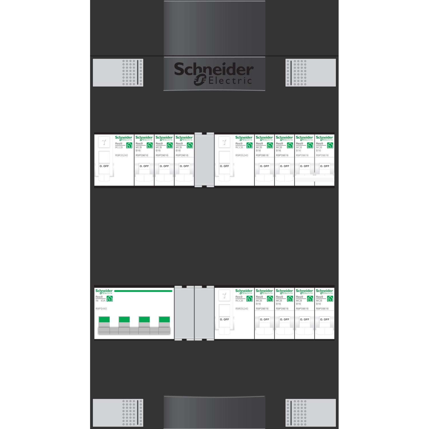 Schneider Electric Groepenkast 9Gr 3F 2Rij 3Als Fornuisgroep - Afbeelding 3
