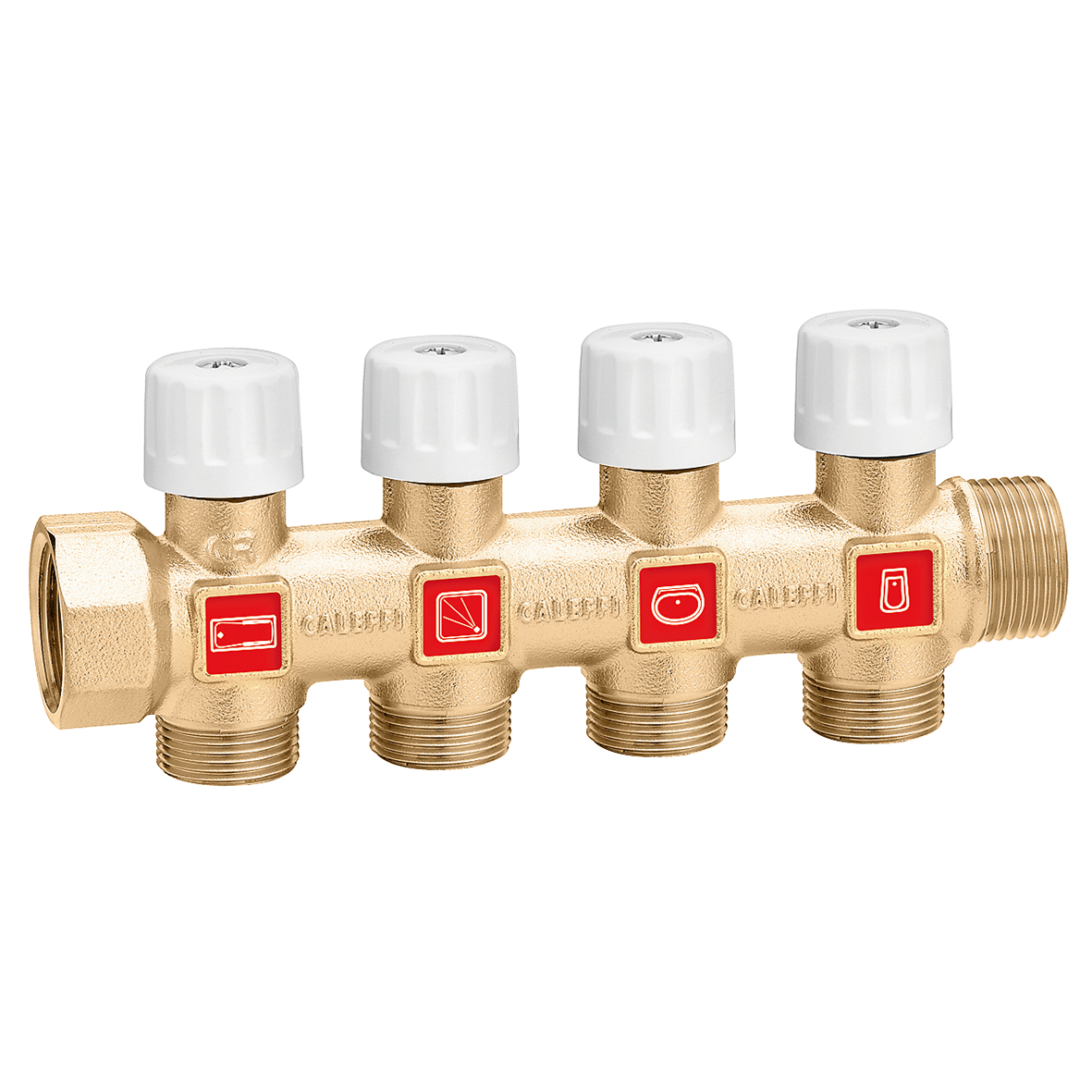 Caleffi Verlengbare Verdeler Met Afsluiters 3/4" X2