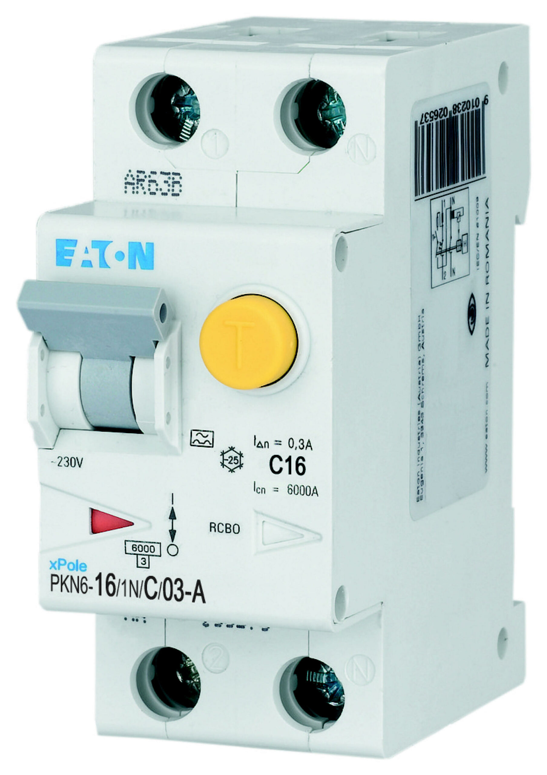 Eaton Aardlekautomaat C16A 1P+N 300Ma 6Ka