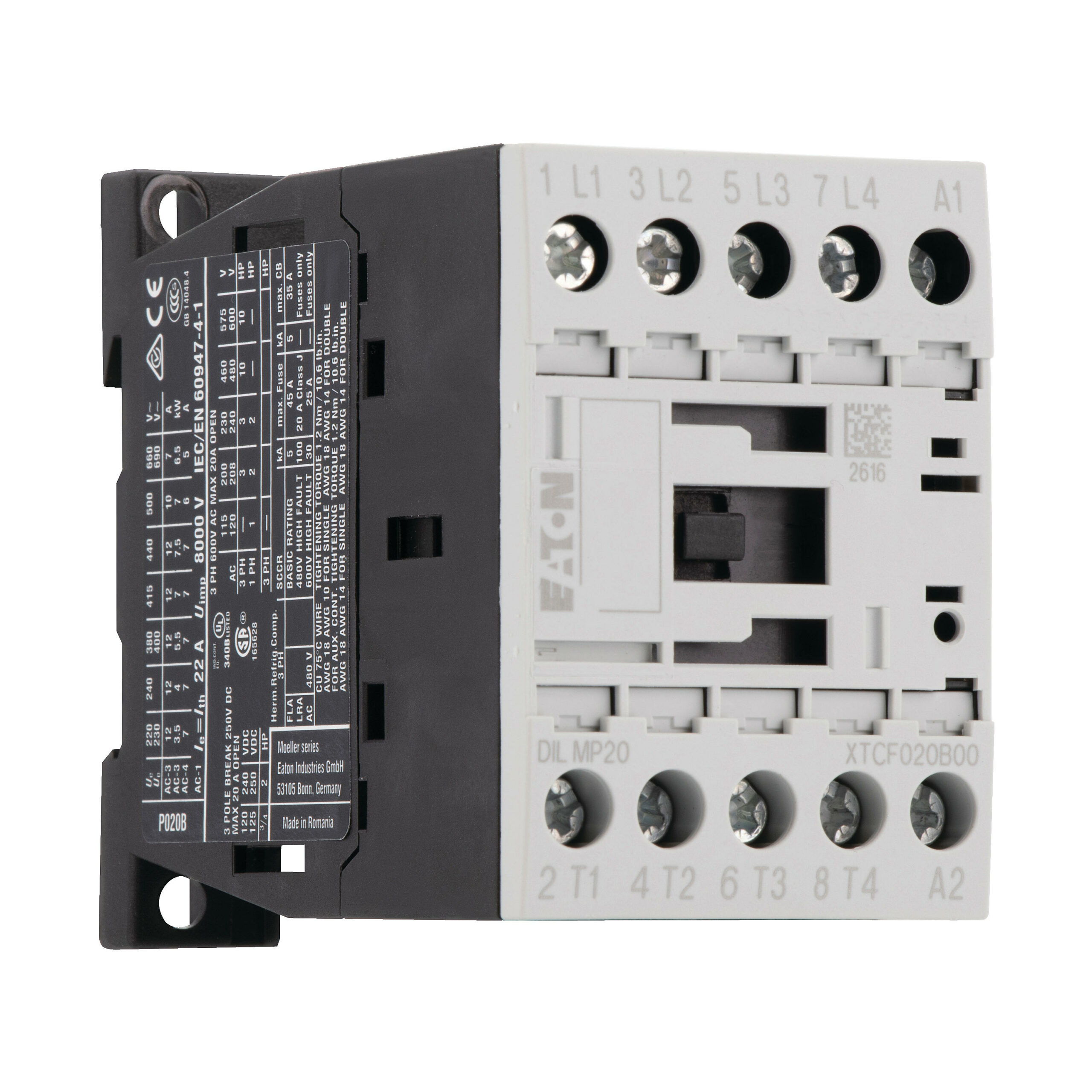 Eaton Dilmp20 230V 4P Magneetschakelaar 4Xm(20A) Relais - Afbeelding 2