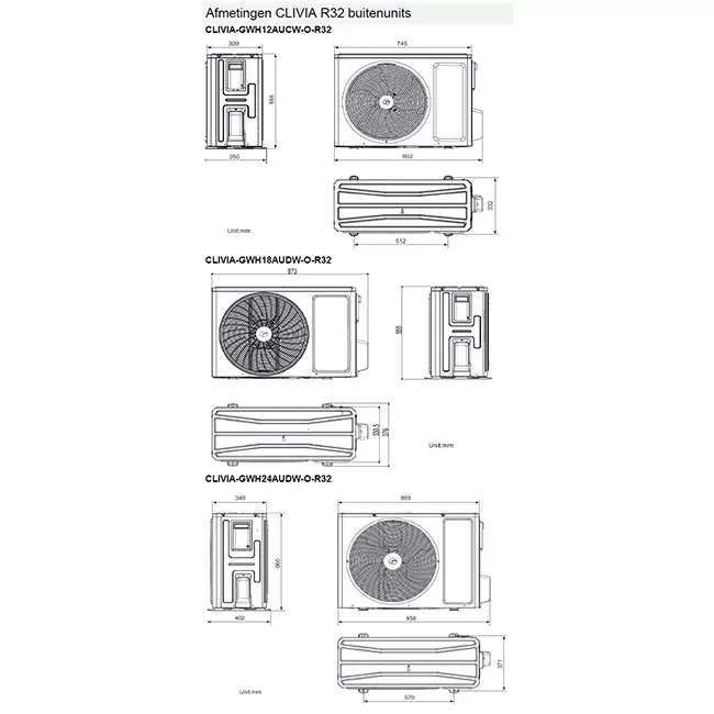 Tosot Clivia Single Split Airco R32 7,3 kW Set - WiFi - Afbeelding 3