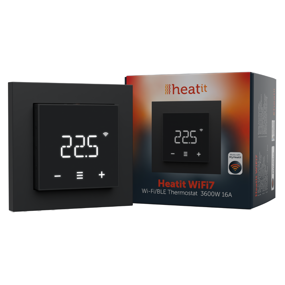 Heatit WiFi7 Thermostaat - Matt Black