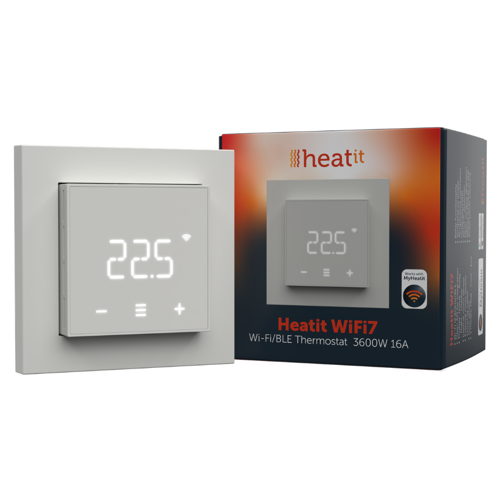 Heatit WiFi7 Thermostaat - White RAL 9003 Glossy
