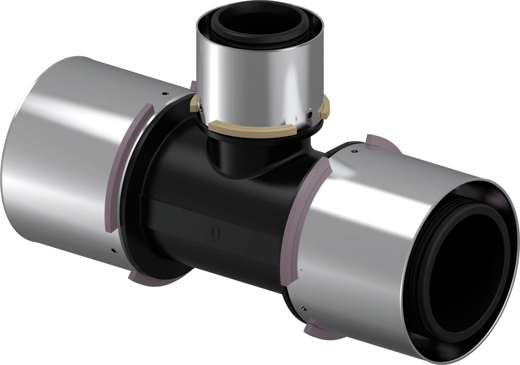 Uponor S-Press Composiet T-Stuk Verlopend 75X50X75Mm Ppsu