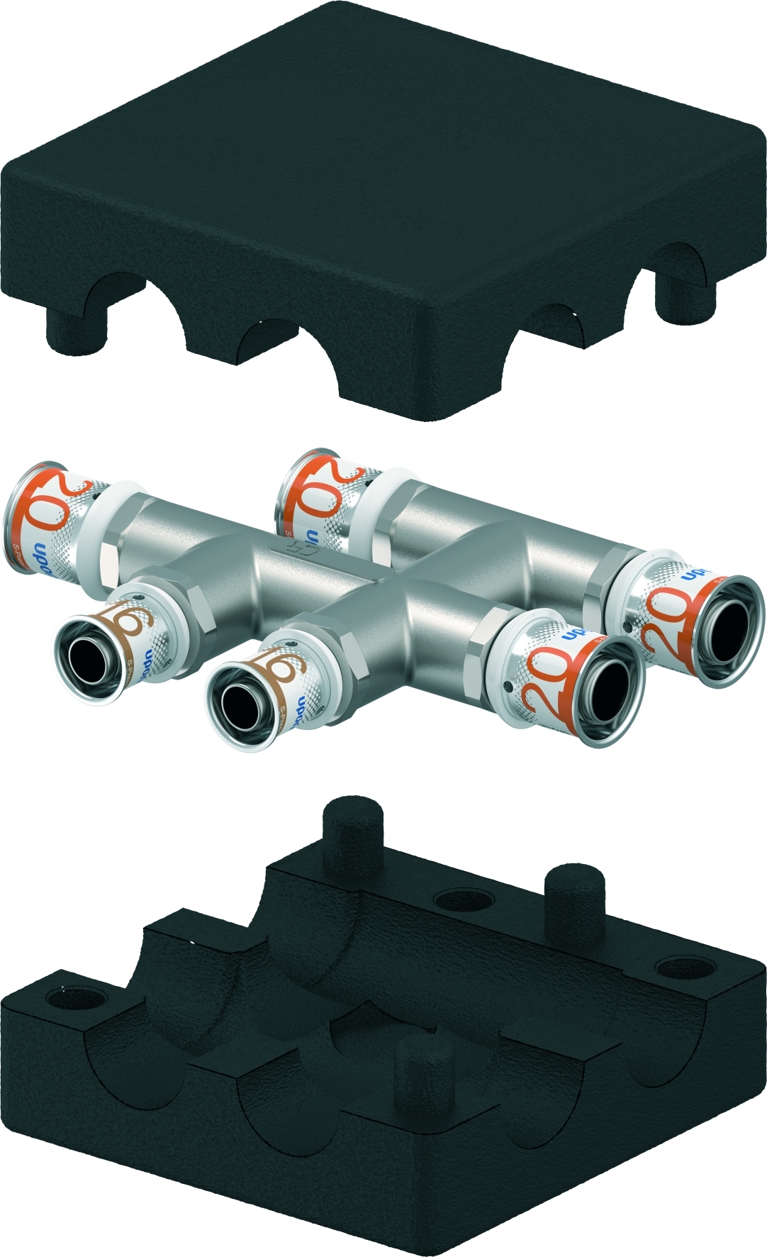 Uponor S-Press Plus Radi Kruisfitting 20X16X20Mm Geisoleerd