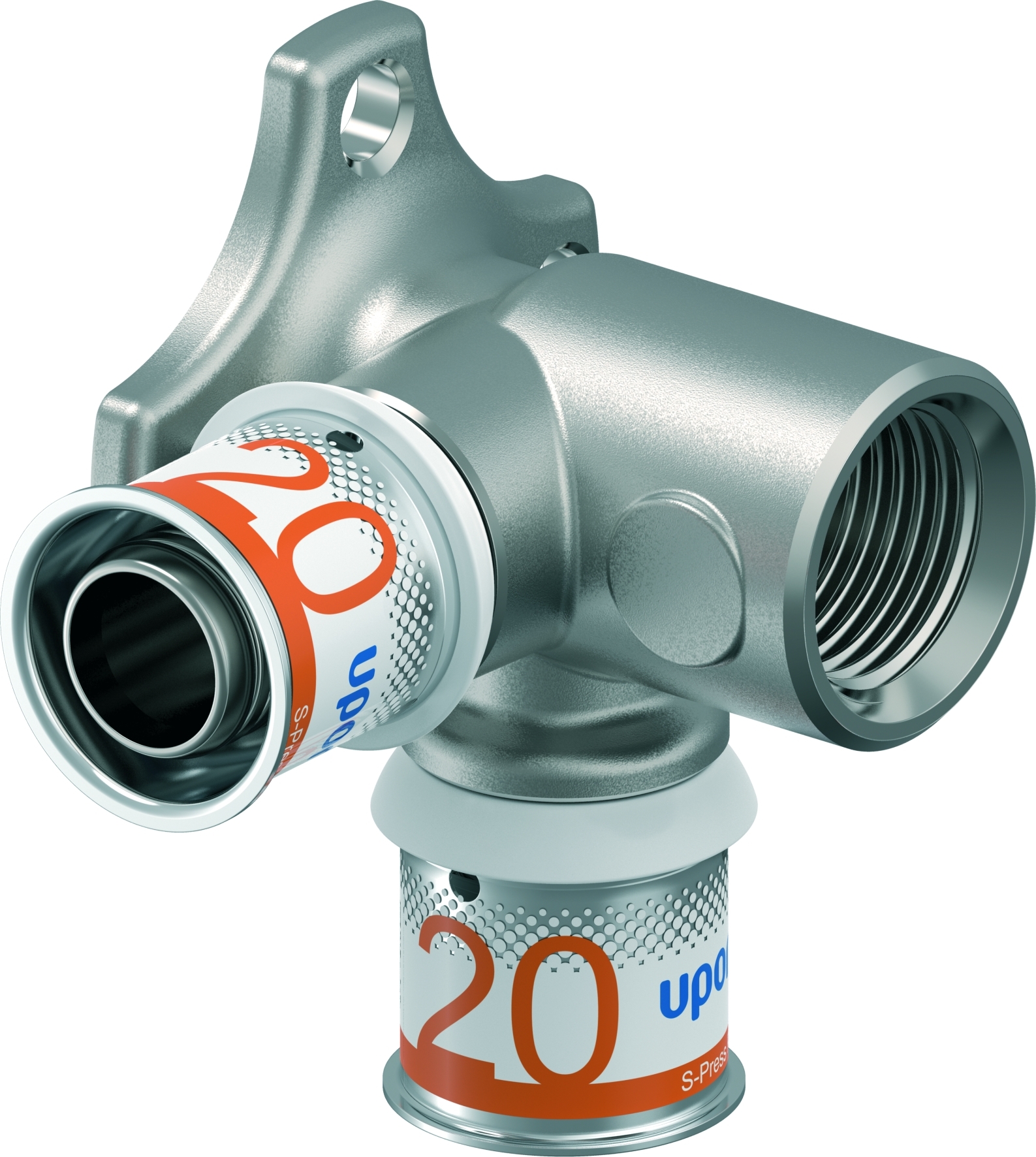 Uponor S-Press Plus Muurplaat Twin 90Gr Lang 20Xrp1/2 Bi