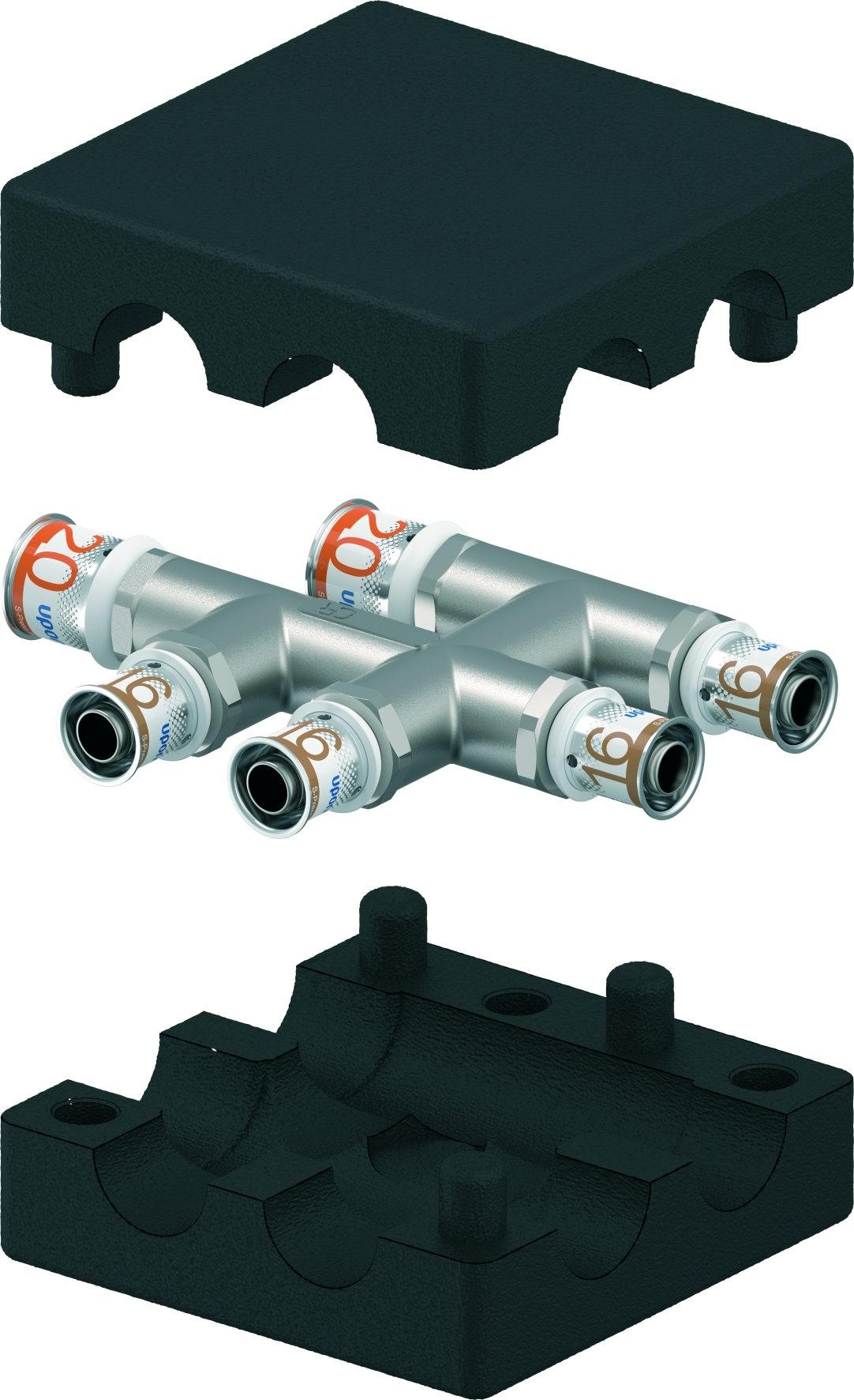 Uponor S-Press Plus Radi Kruisfitting 20X16X16Mm Geisoleerd