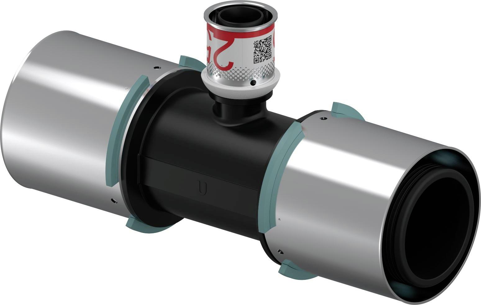 Uponor S-Press Composiet T-Stuk Verlopend 63X25X63Mm Ppsu