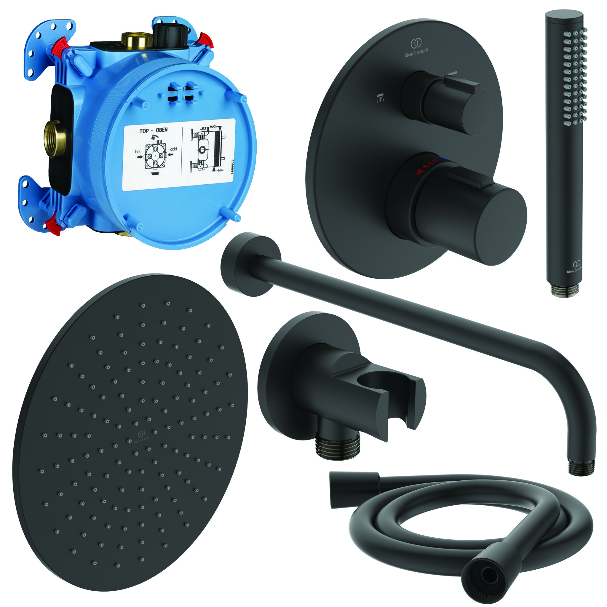 Ideal Standard Ide Idealrain / Ceratherm T100Showerpower Set Zijdeglans