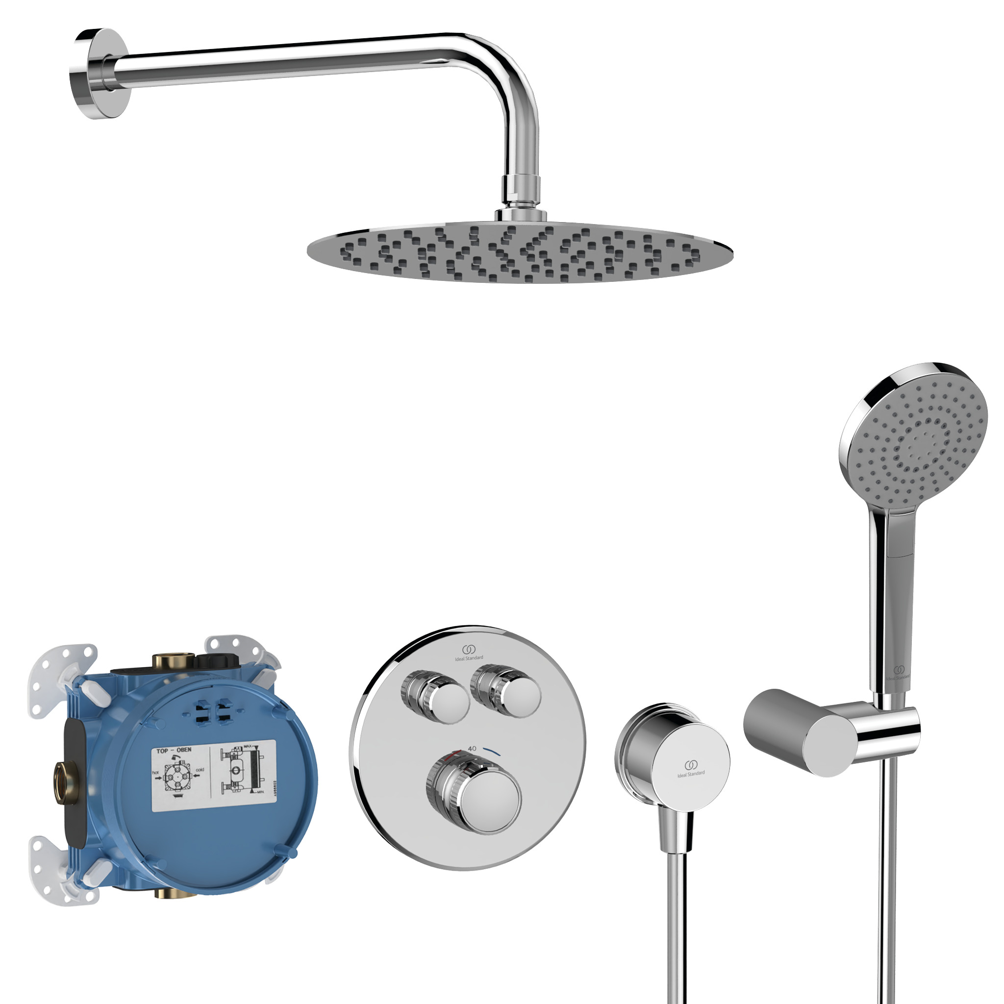 Ideal Standard Ide Ceratherm Navigo Rnd Shr Pack/Bin Chr