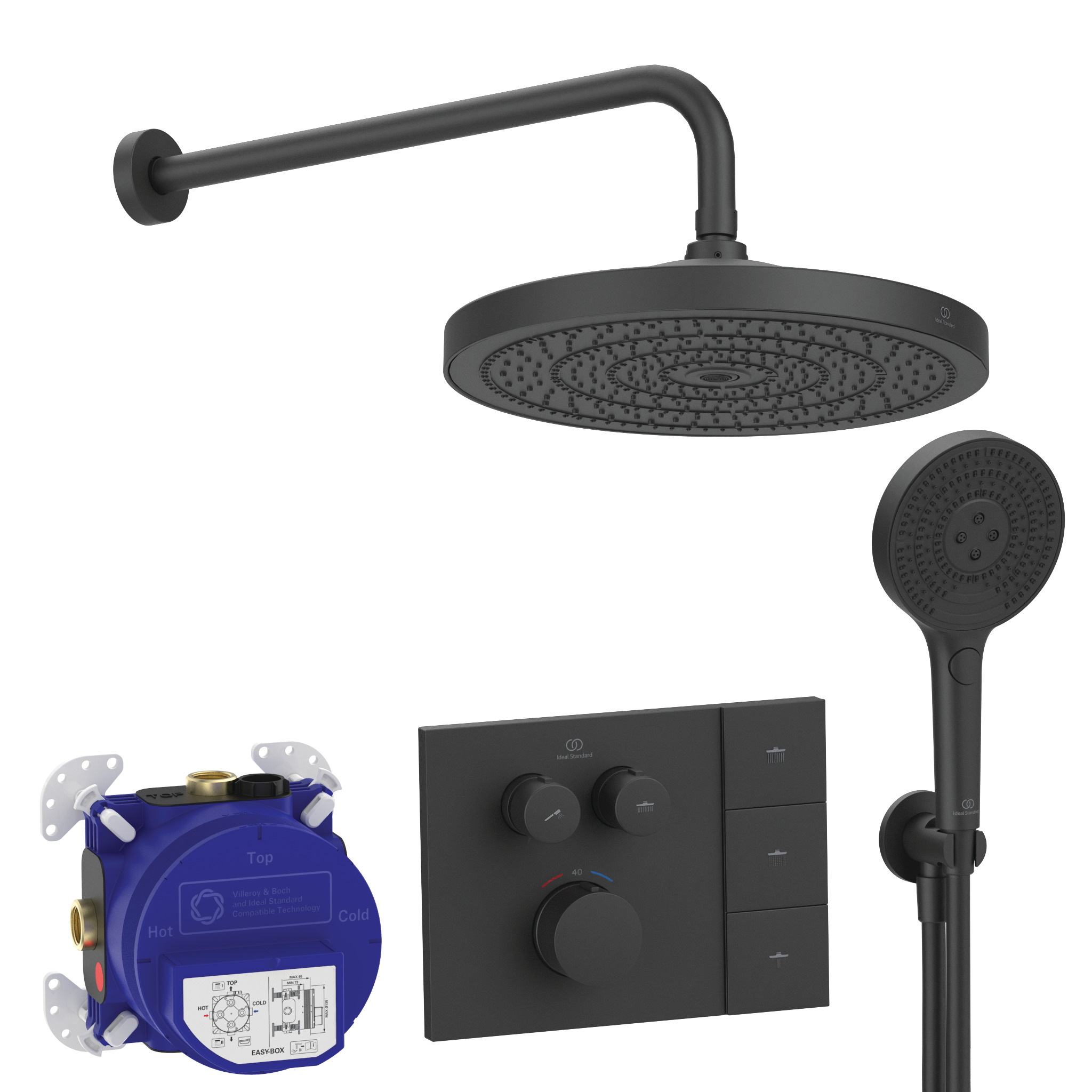 Ideal Standard Ide Ceratherm Navigo Solos Shr Pack/Bin Sblk