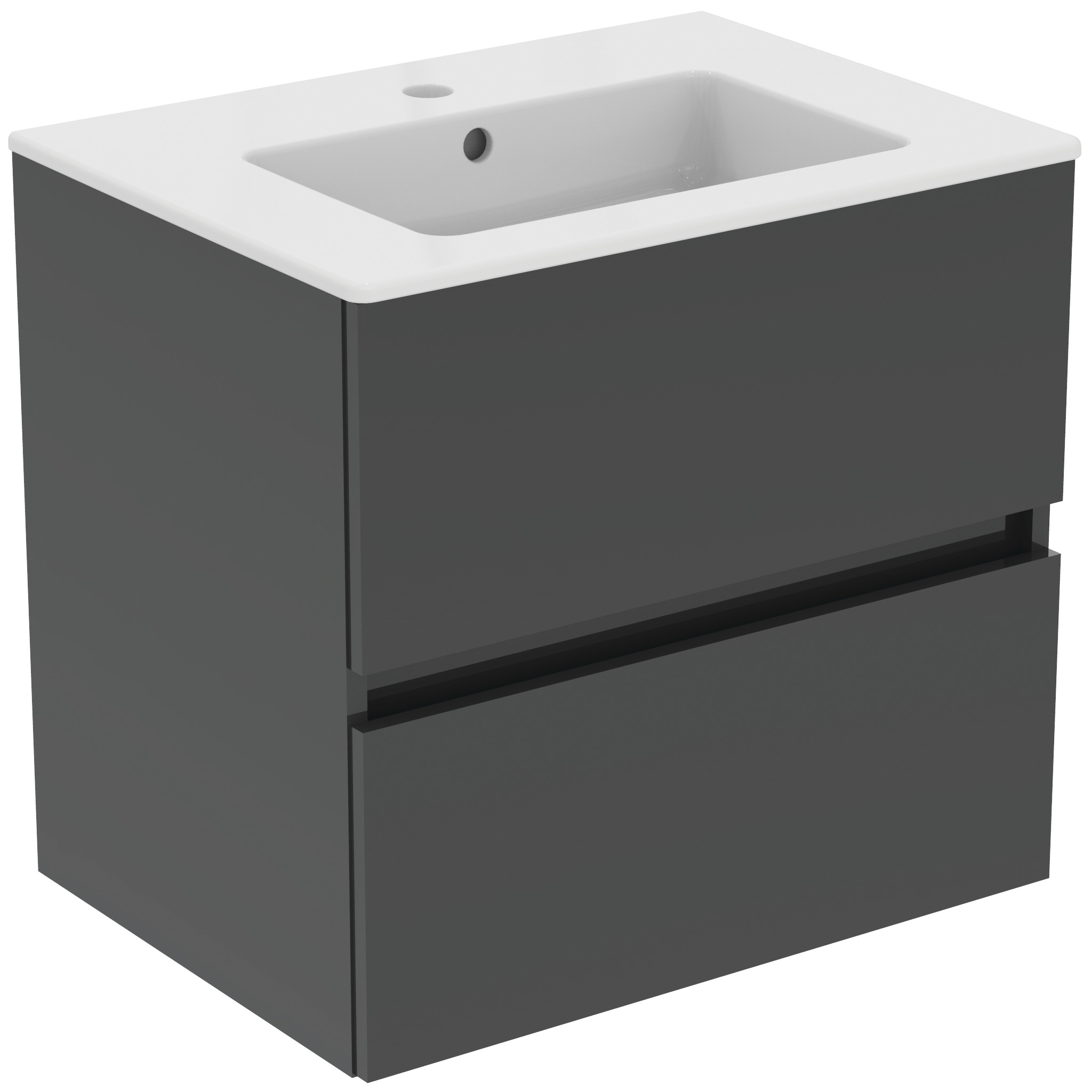 Ideal Standard Ide Meubelpack Wastafel + Onderkast 60 Cm 2 Laden Mid Gry