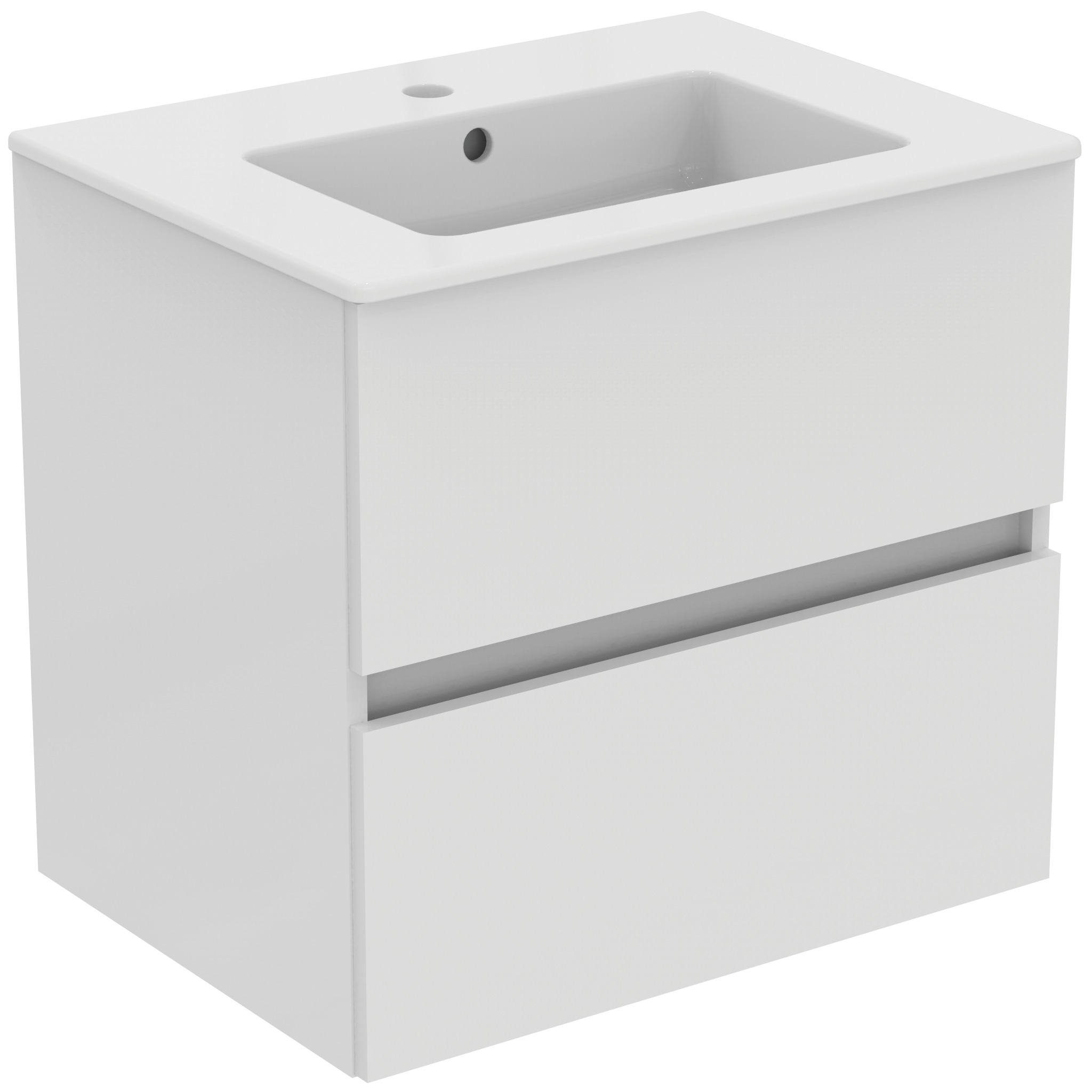 Ideal Standard Ide Meubelpack Wastafel + Onderkast 60 Cm 2 Laden Gls Wht