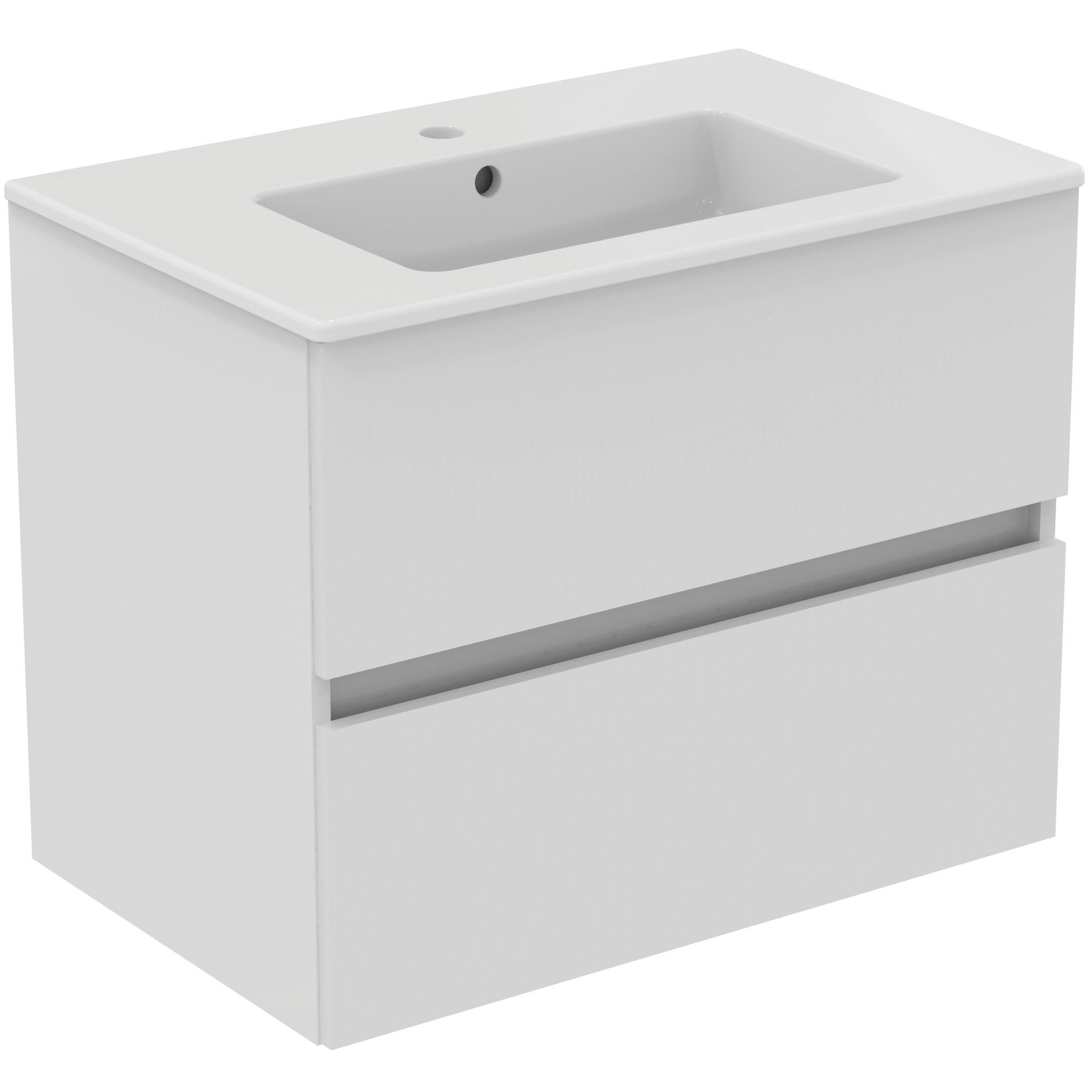 Ideal Standard Ide Meubelpack Wastafel + Onderkast 70 Cm 2 Laden Gls Wht