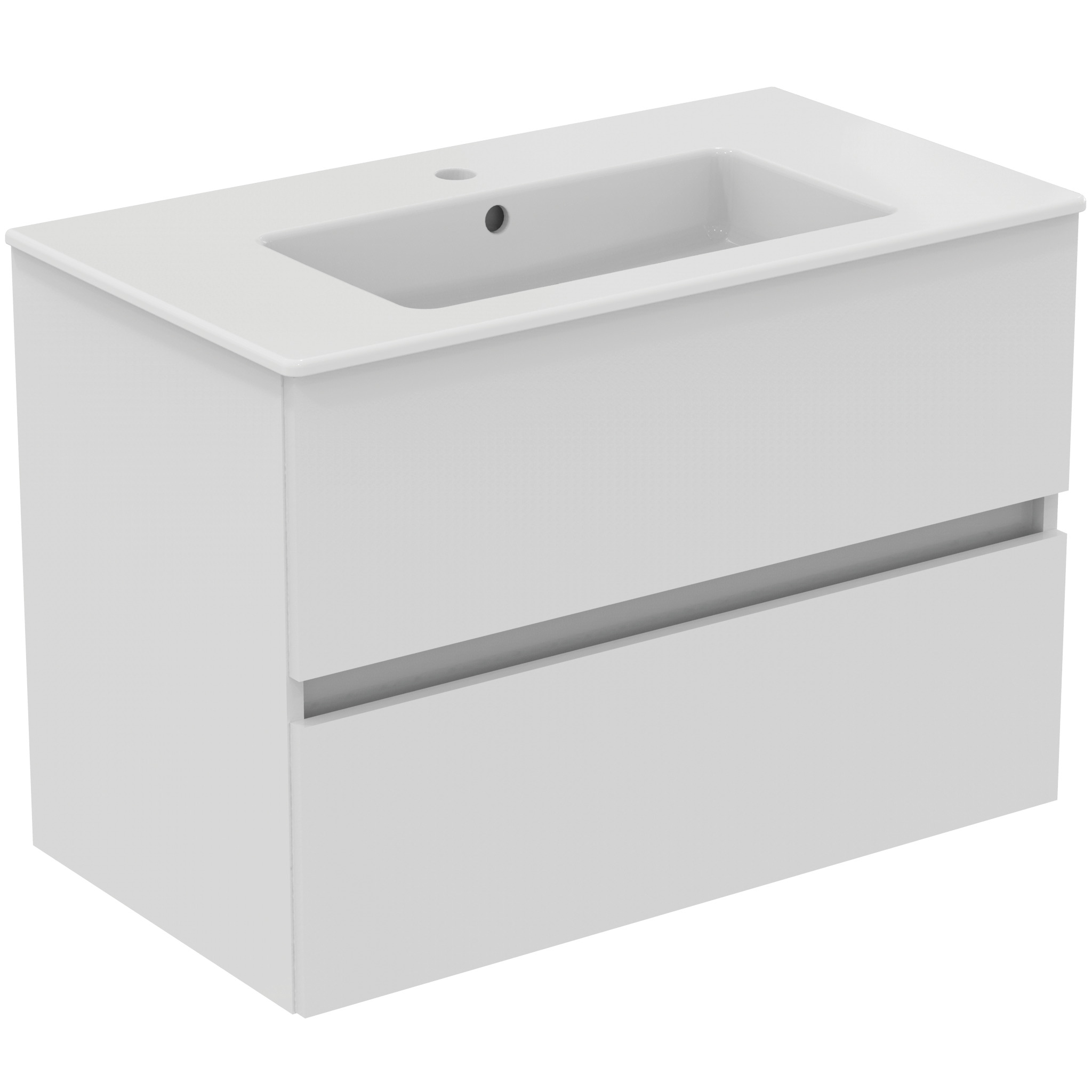 Ideal Standard Ide Meubelpack Wastafel + Onderkast 80 Cm 2 Laden Gls Wht