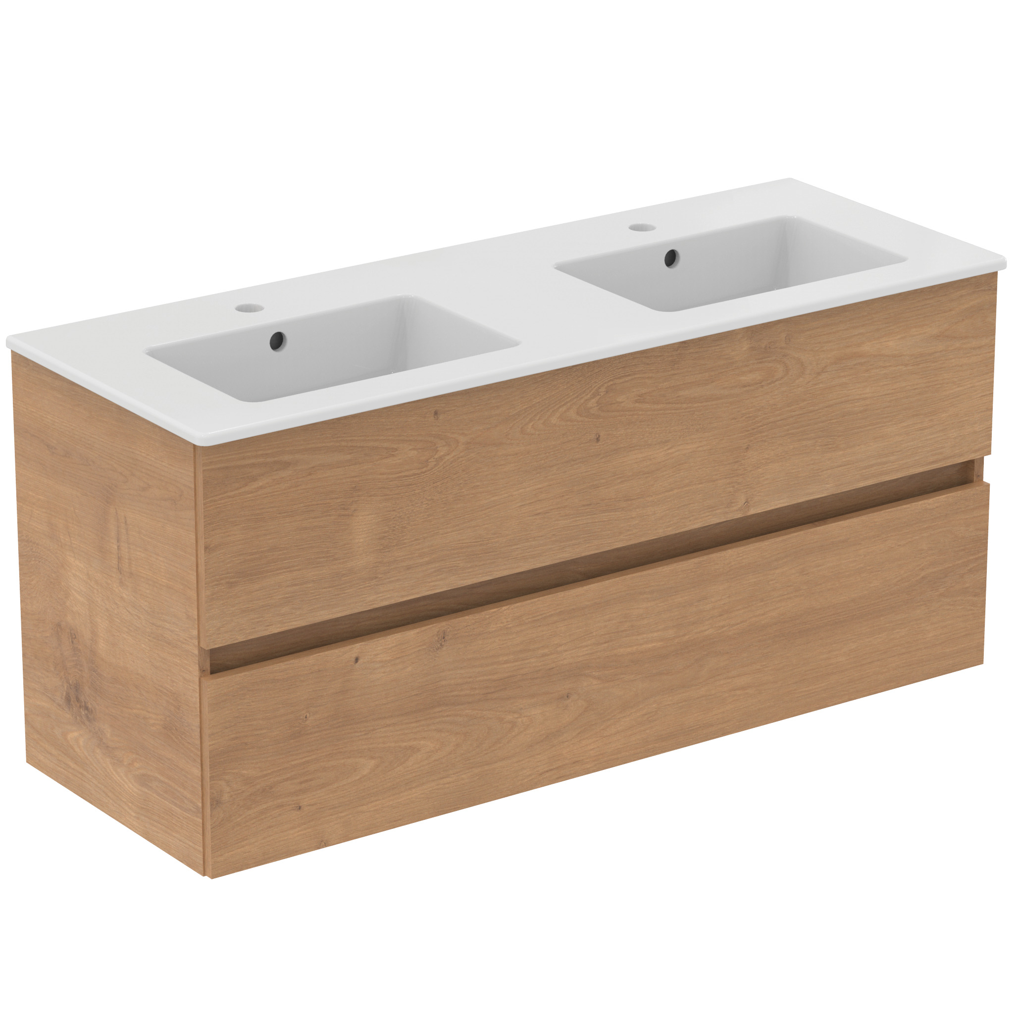 Ideal Standard Ide Meubelpack Wastafel + Onderkast 120 Cm 2 Laden Na Oak
