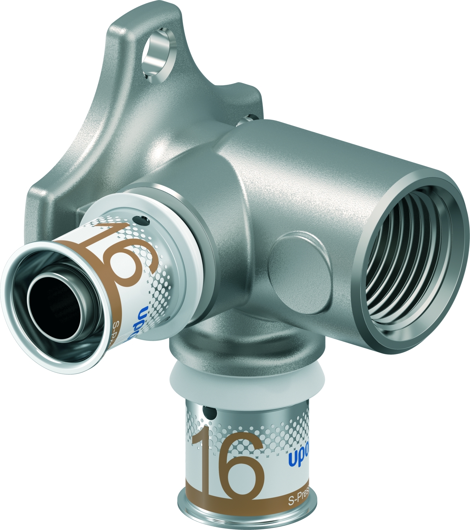 Uponor S-Press Plus Muurplaat Twin 90 Lang 16Xrp1/2X16 Bi - Afbeelding 3