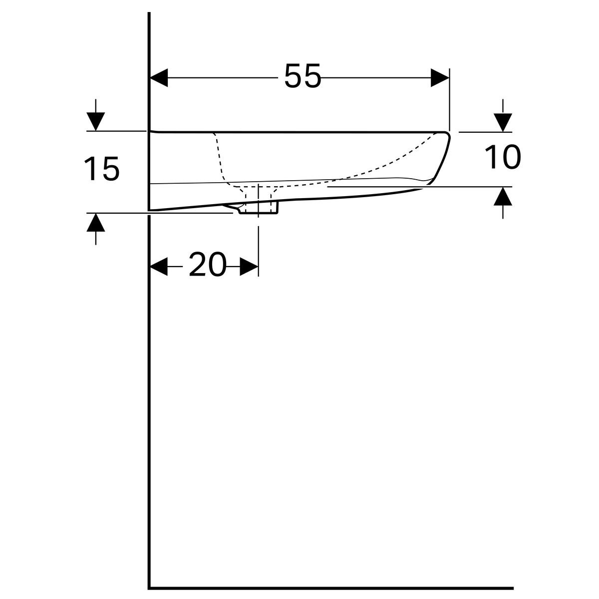 Geberit 300 Comfort Rolstoel- Wastafel 65X55Cm M/Kr - Afbeelding 3