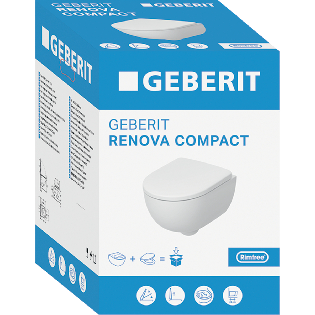 Geberit Renova Compact Rimfreepack Diepspoel Wandcloset - Afbeelding 3