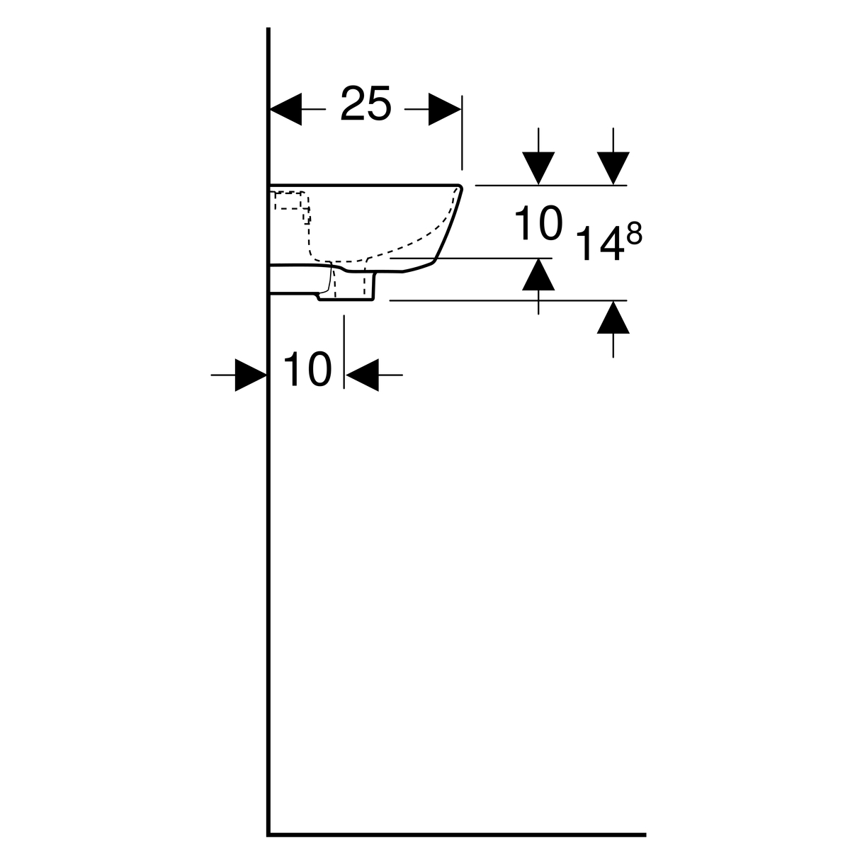 Geberit Renova Fontein Compact36X25Cm Kr/R M/Ol Wit - Afbeelding 3