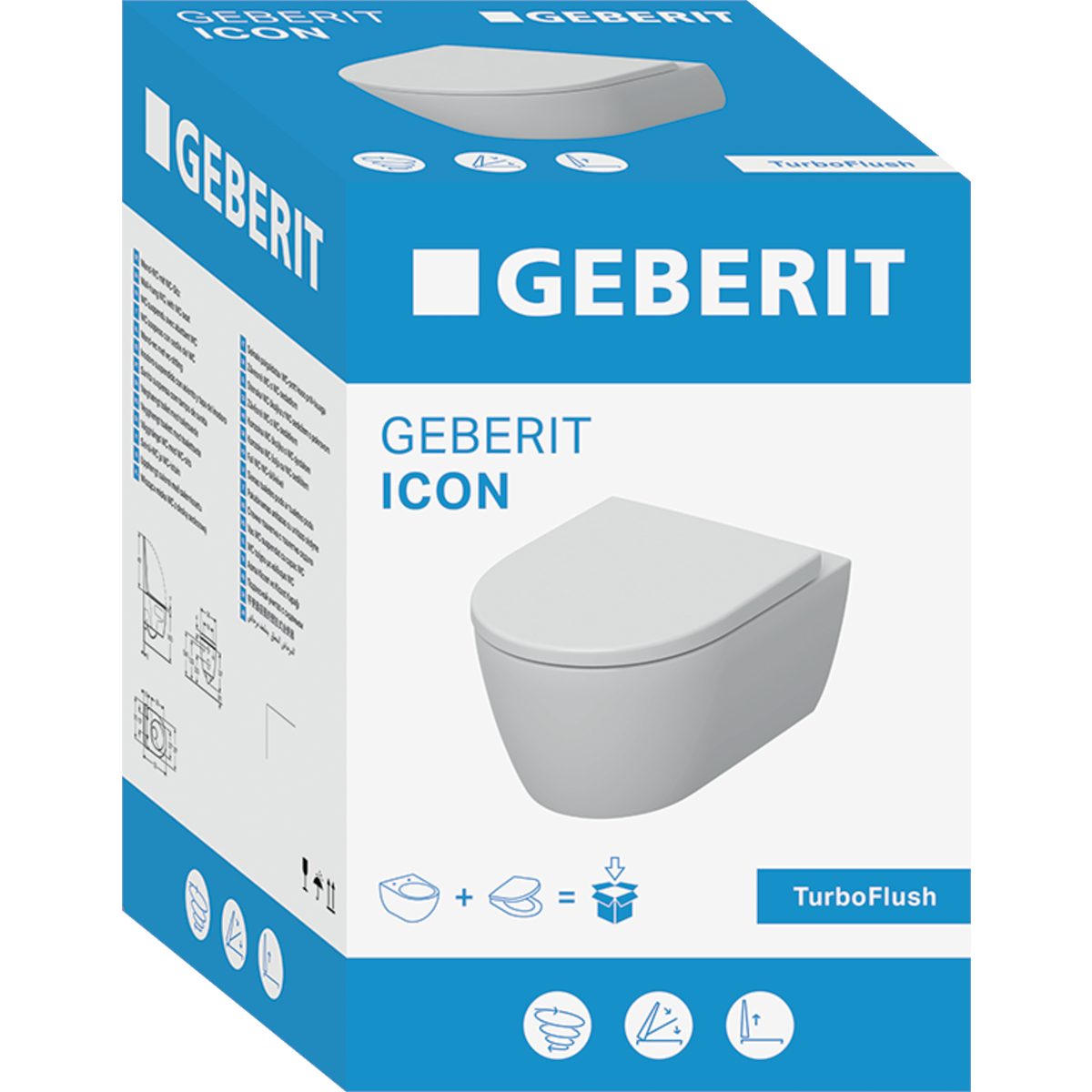 Geberit Geb Icon Pack W-Wc Diepspl. Turboflush Sc Qr Zit. W Keratect - Afbeelding 2